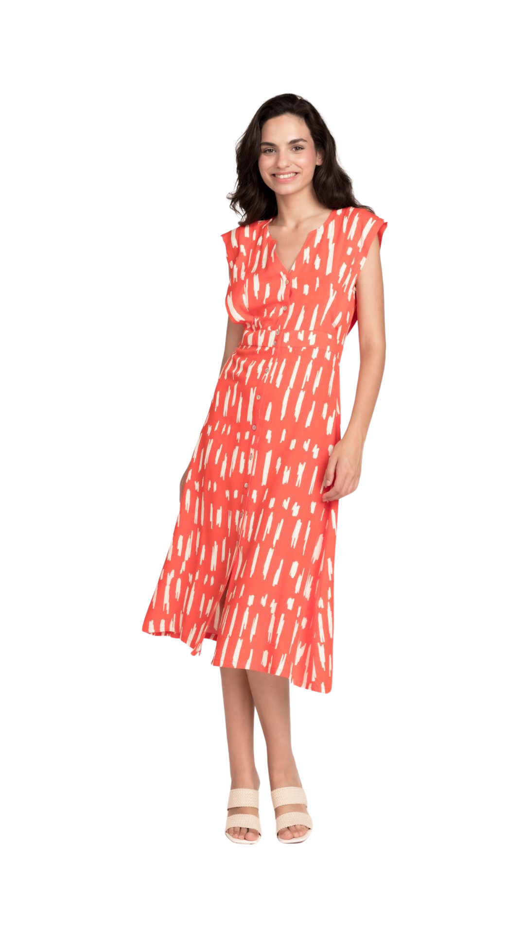 Vestido Pinceladas rojo