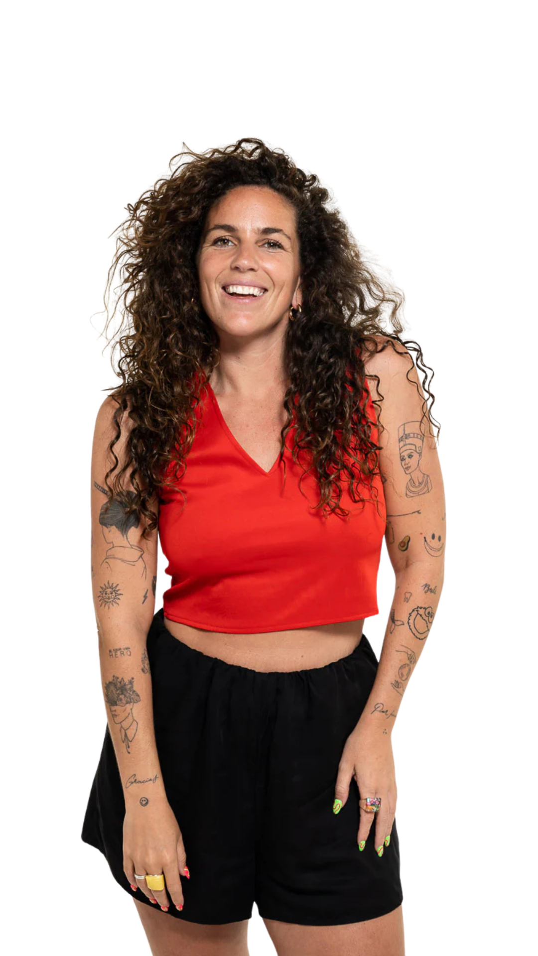Red V-neck Top