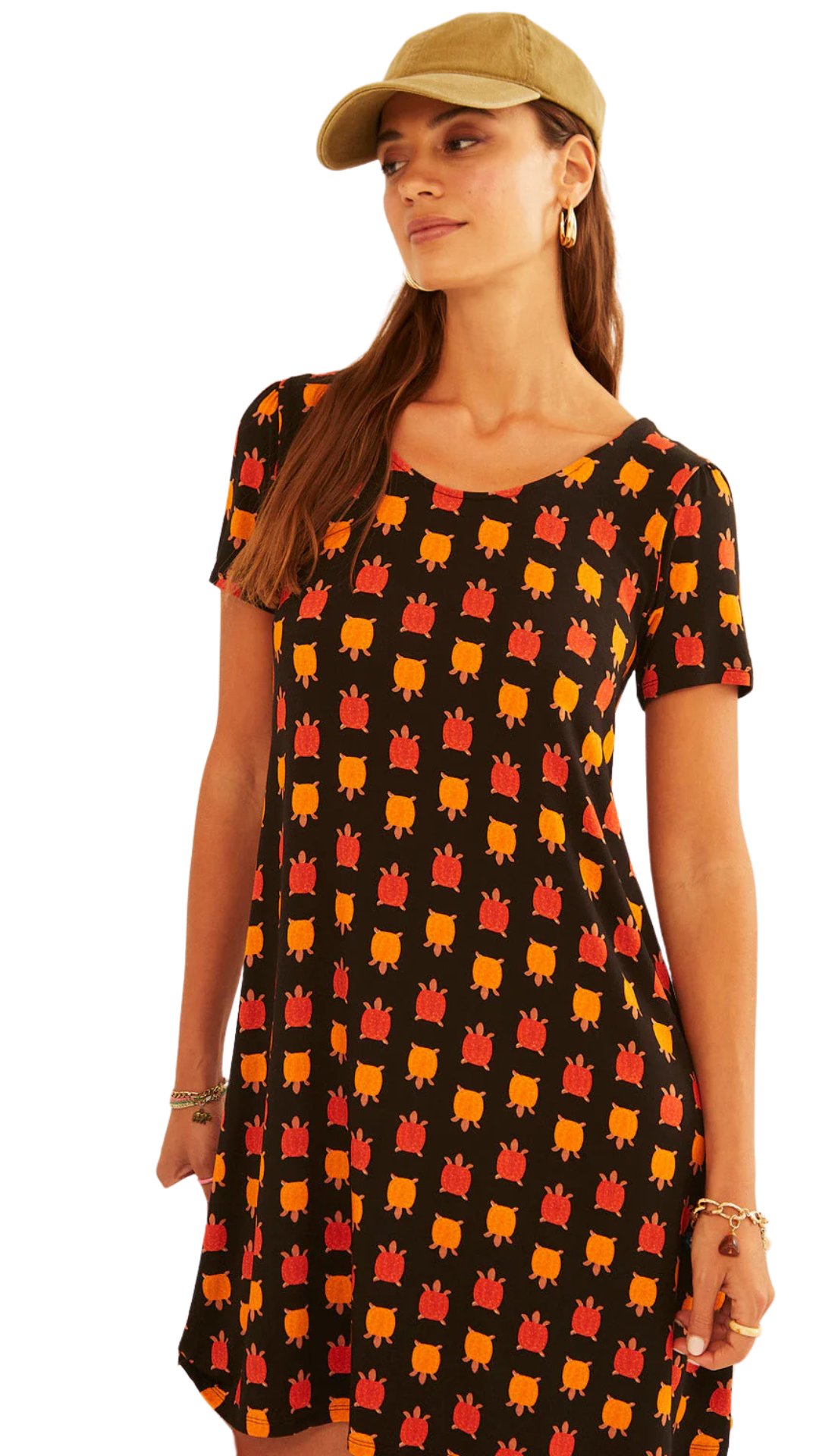 Vestido Easy Manga Corta Black Turtle