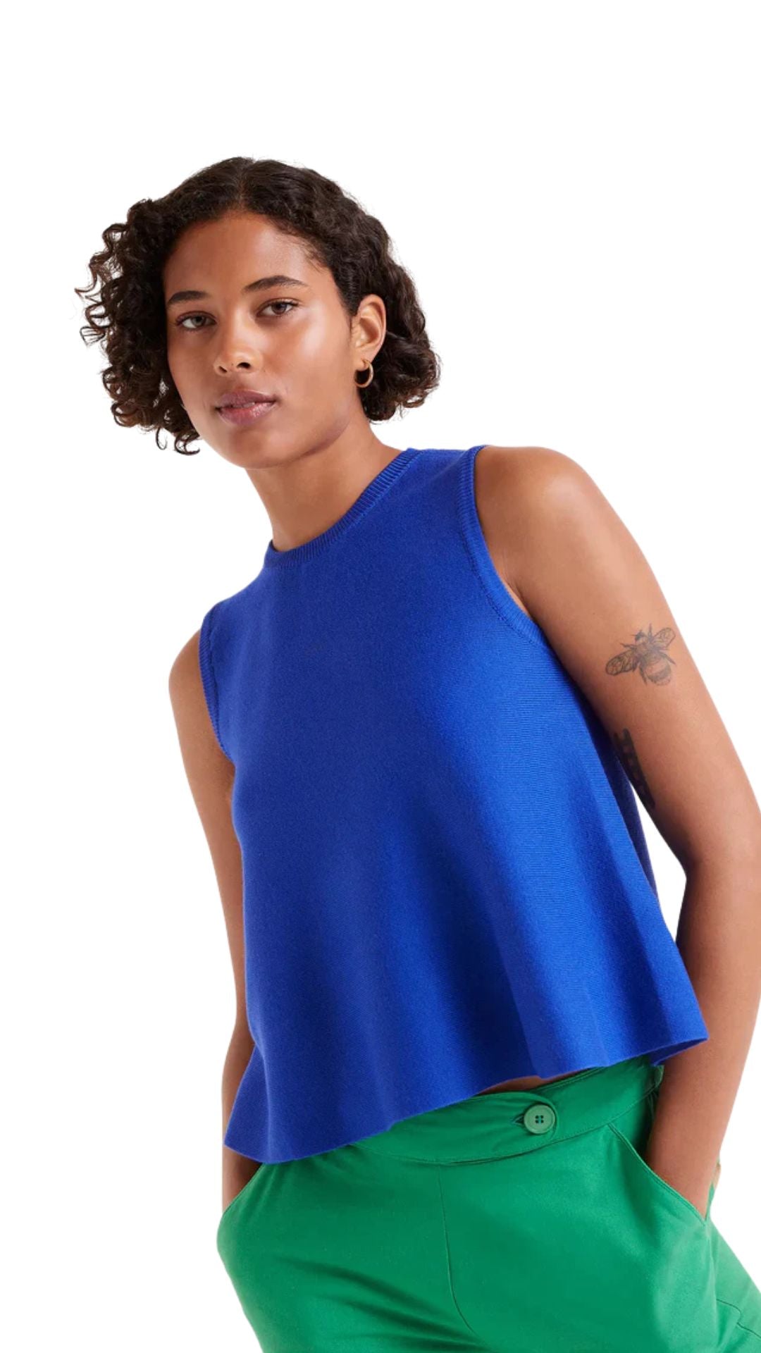 Top evasé punto azul