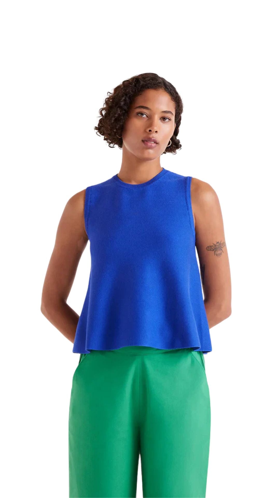 Top evasé punto azul