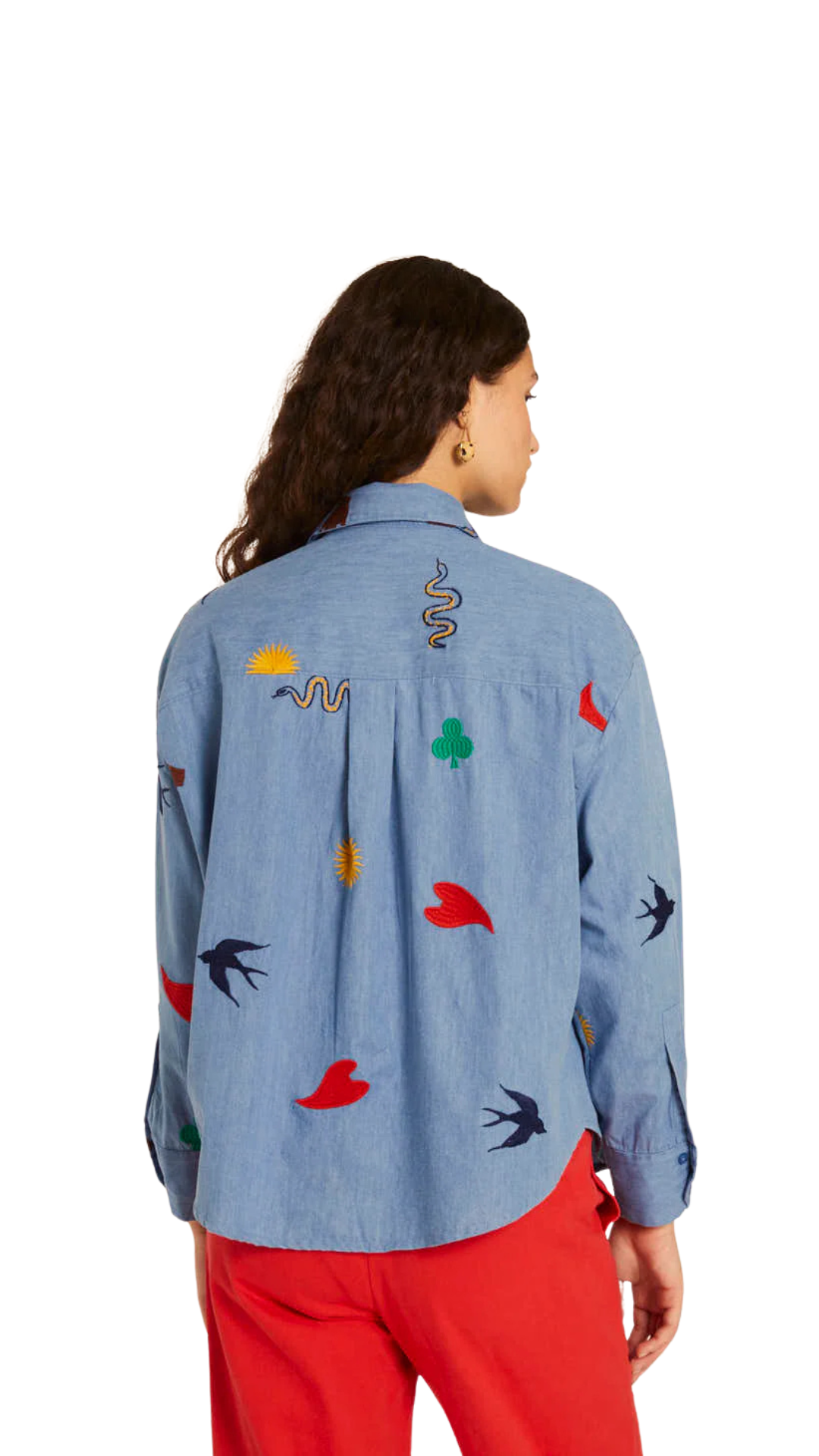 CAMISA DENIM CON BORDADO