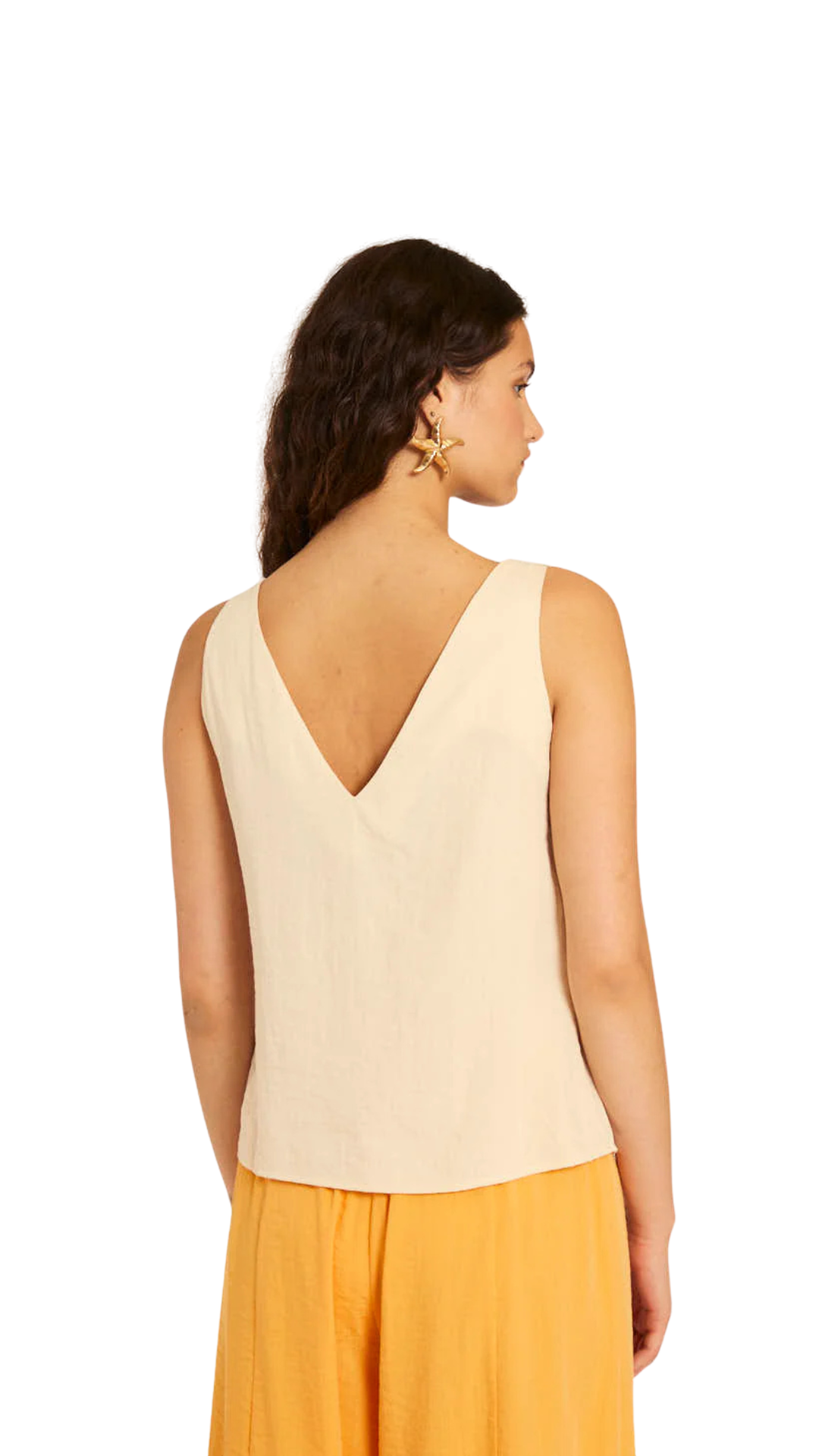 TOP BOTONES ESTRELLAS CREMA
