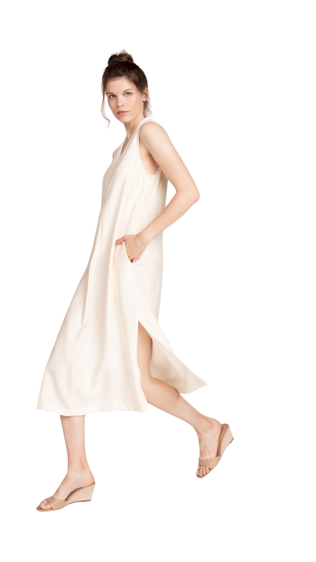 Vestido Midi Fluido Blanco