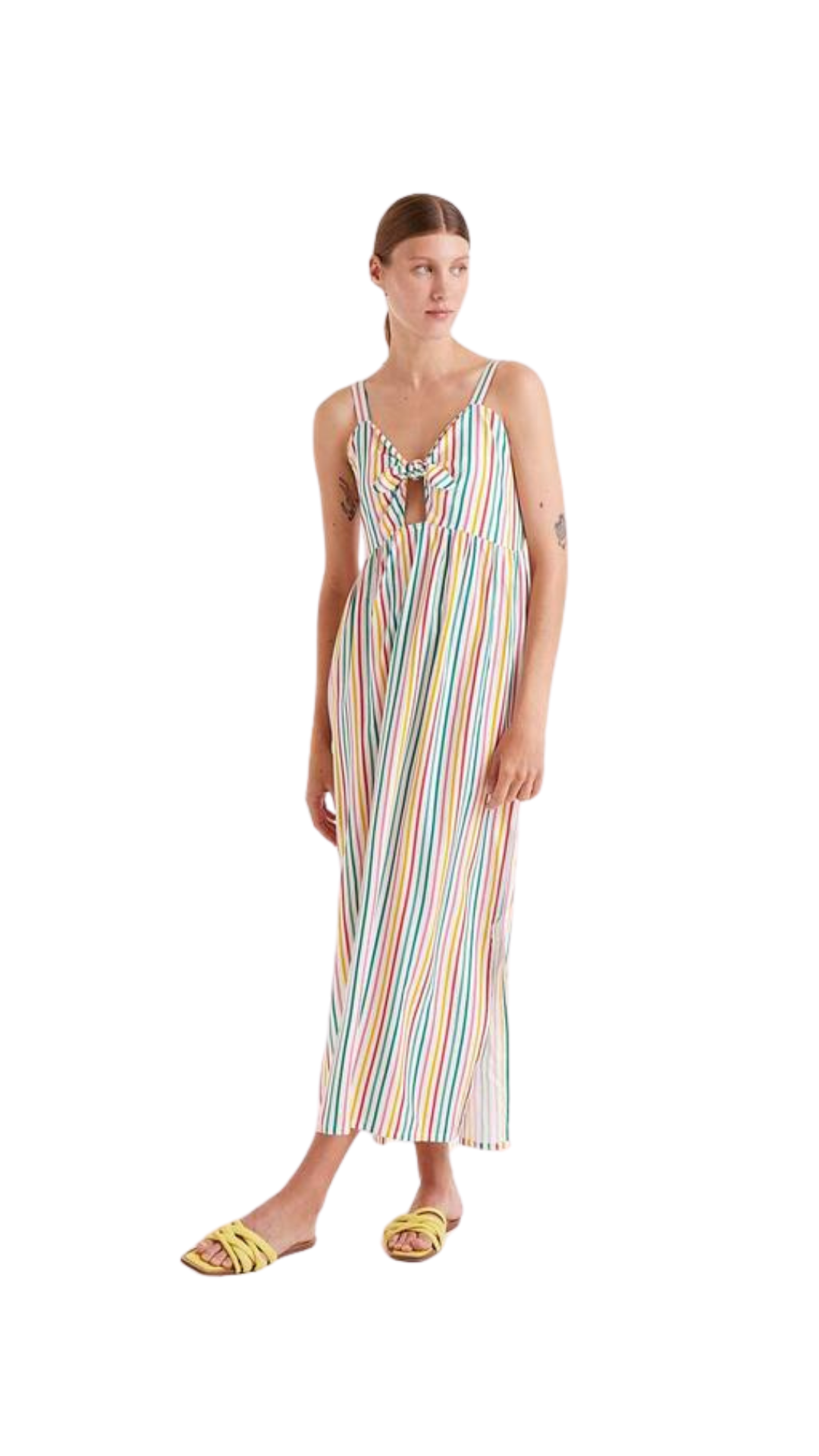 Vestido largo rayas multicolor