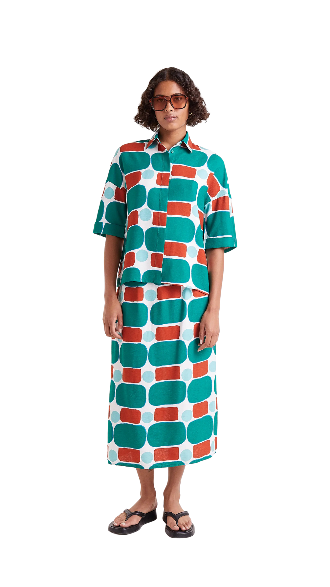 Falda midi con estampado Pepper Mint