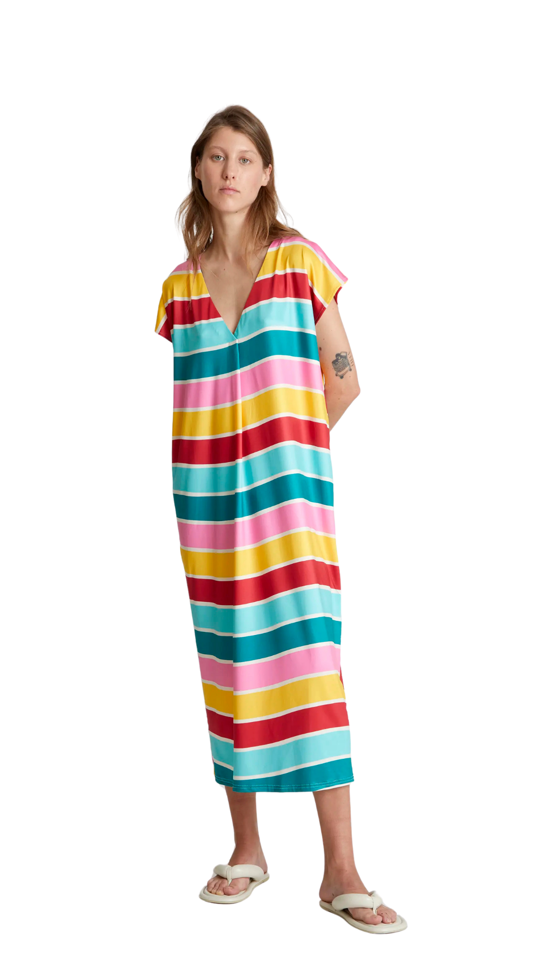 Kaftan largo estampado Colour Wave