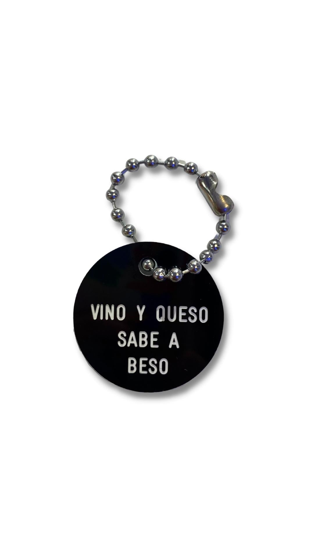 Wine and Cheese Keychain