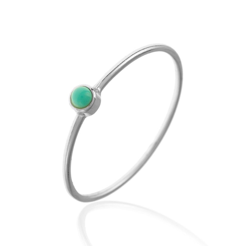 Anillo Bola Mineral Anillo Plata 