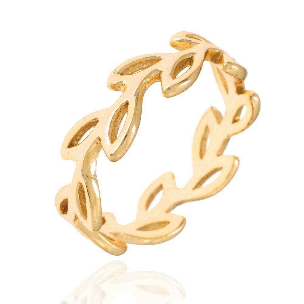 Anillo Laurel Dorado Anillo Oro 