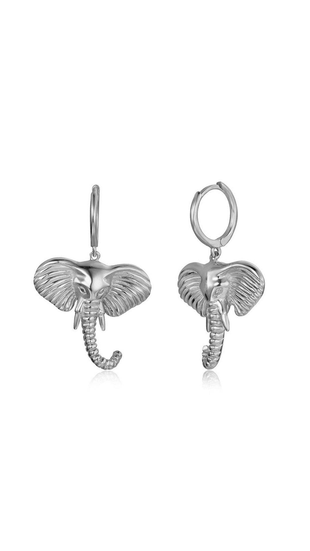 PENDIENTE ARO ELEFANTE PENDIENTE Plata 