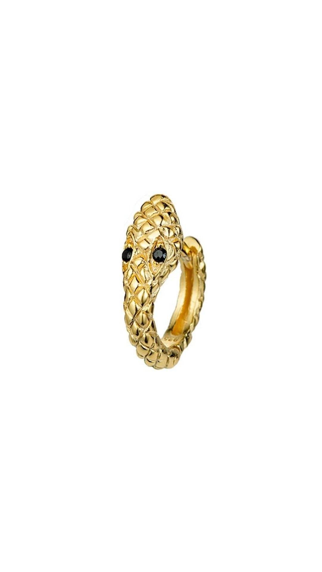 PENDIENTE SERPIENTE CIRCONITA ARO ORO PENDIENTE Dorado 