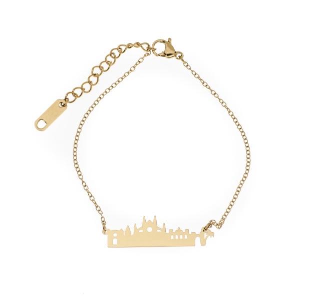 Pulsera "Skyline" Dorado Pulsera Oro 