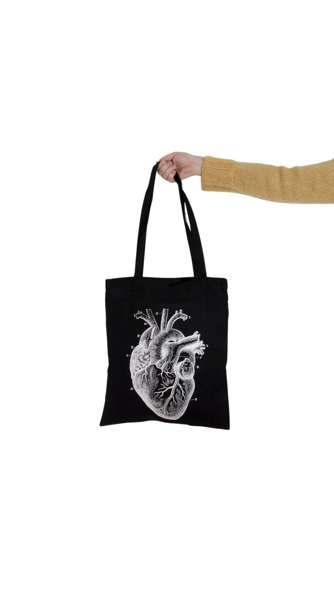 TOTE BAG CON UN CORAZÓN ANATÓMICO TOTEBAG MILIMETRADO 